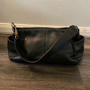 HOBO International Genuine Pebbled Black Leather Hobo Shoulder Bag